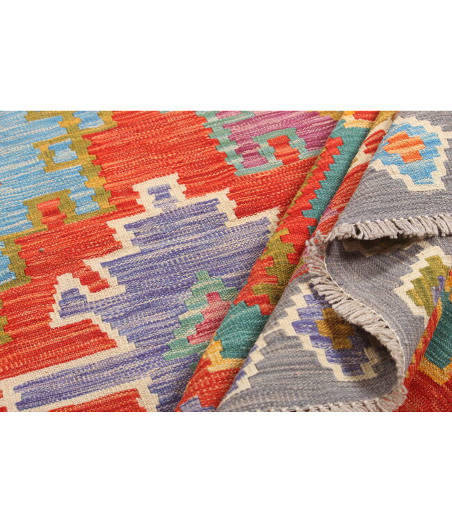 Naila kelim Handgeweven  307x205 cmTraditional Kelim Tapijt Wol