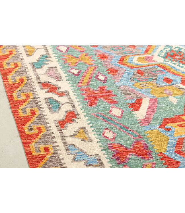 Naila kelim  Handgemacht  309x196 cm Traditional Wolle Kelim Teppich