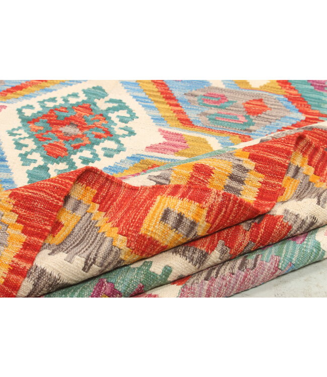 Naila kelim Handgeweven 309x196 cm Traditional Kelim Tapijt Wol