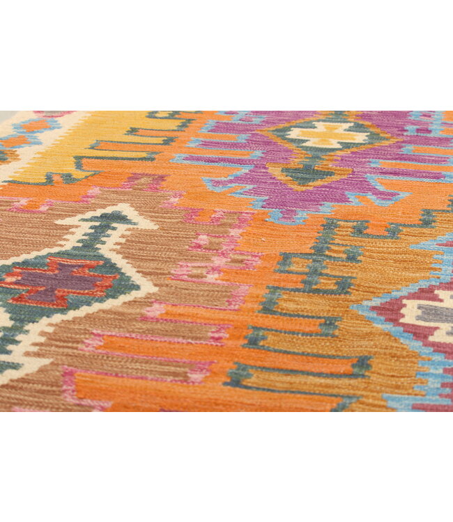 Naila kelim  Handgemacht 302x204 cm  Traditional Wolle Kelim Teppich