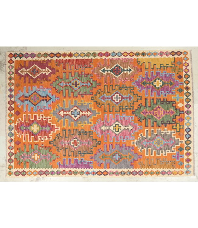 Naila kelim  Handgemacht 302x204 cm  Traditional Wolle Kelim Teppich