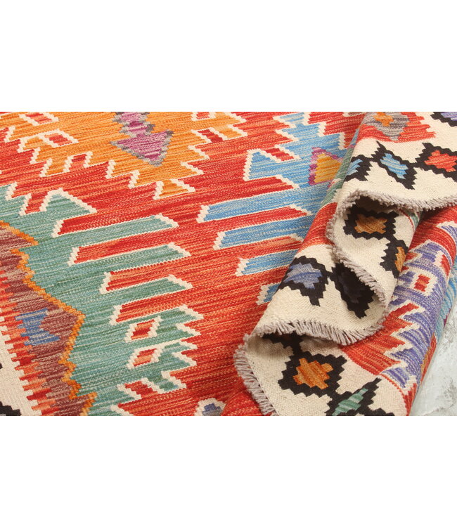 Naila kelim Handgeweven 301x197 cm Traditional Kelim Tapijt Wol