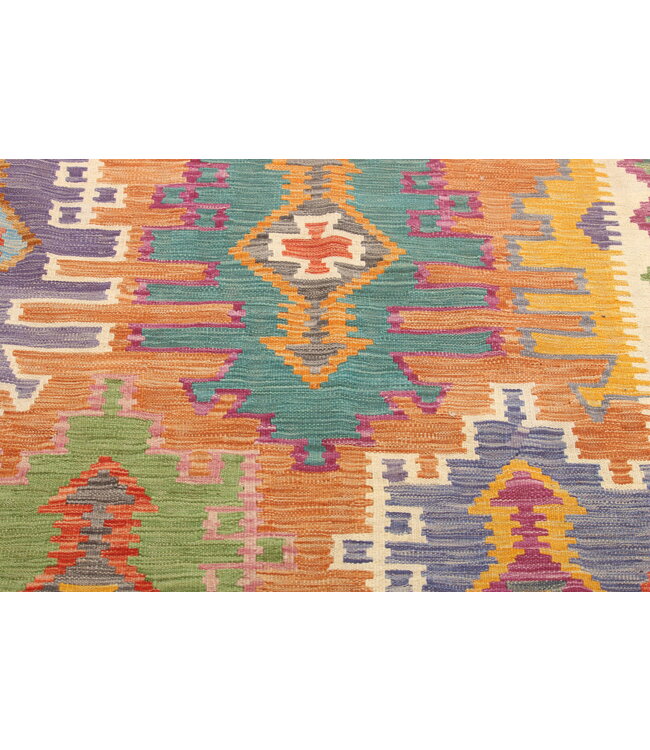 Naila kelim Handgeweven  309x203 cm  Traditional Kelim Tapijt Wol