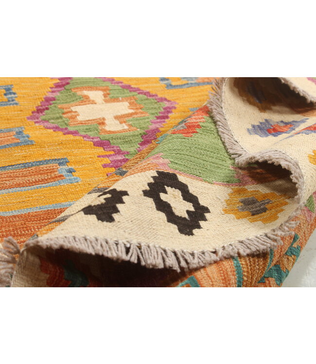 Naila kelim Handgeweven  309x203 cm  Traditional Kelim Tapijt Wol