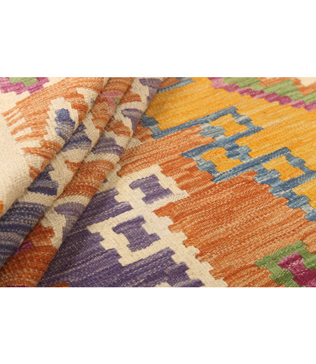 Naila kelim Handgeweven  309x203 cm  Traditional Kelim Tapijt Wol