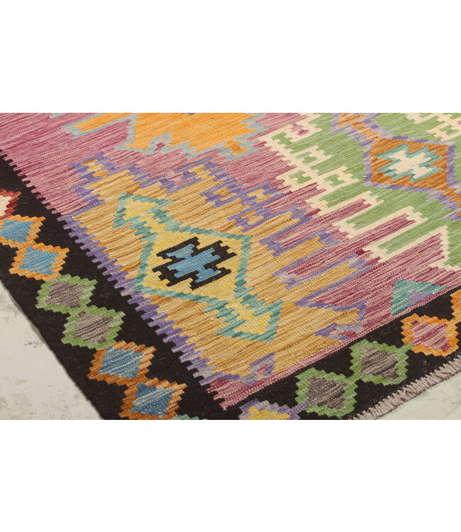 Naila kelim Handgeweven  296x201 cm Traditional Kelim Tapijt Wol   -