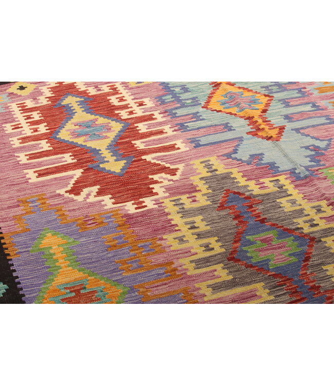 Naila kelim Handgeweven  296x201 cm Traditional Kelim Tapijt Wol   -