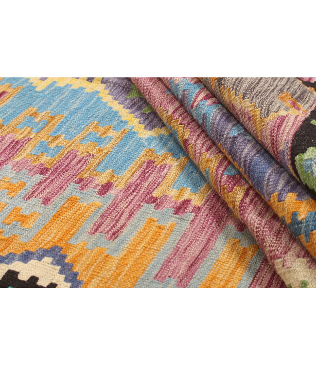 Naila kelim Handgeweven  296x201 cm Traditional Kelim Tapijt Wol   -