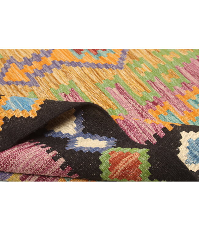 Naila kelim Handgeweven  296x201 cm Traditional Kelim Tapijt Wol   -