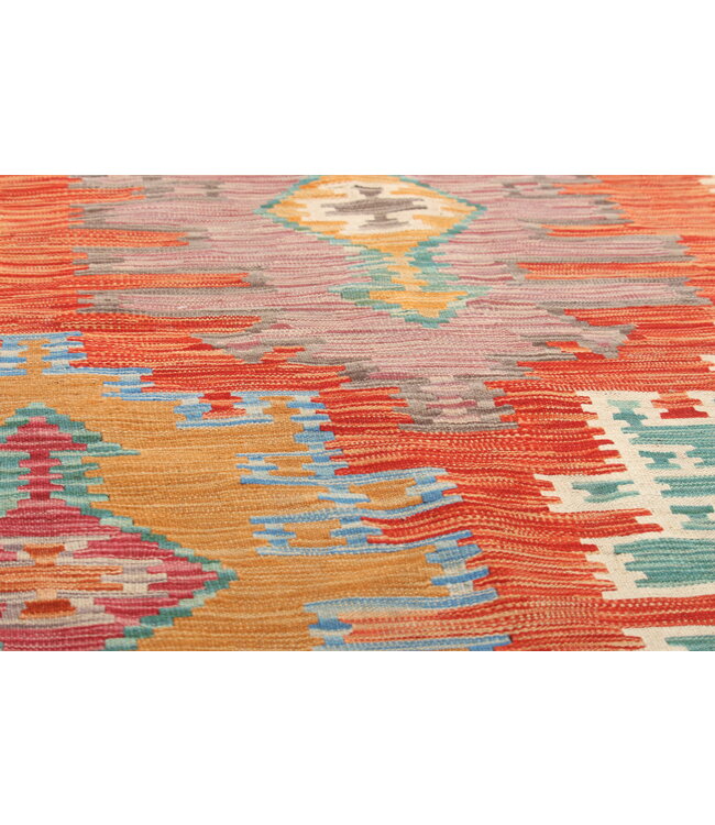 Naila kelim Handgeweven  295x200 cm Traditional Kelim Tapijt Wol