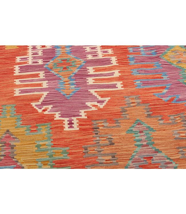 Naila kelim Handgeweven  295x200 cm Traditional Kelim Tapijt Wol