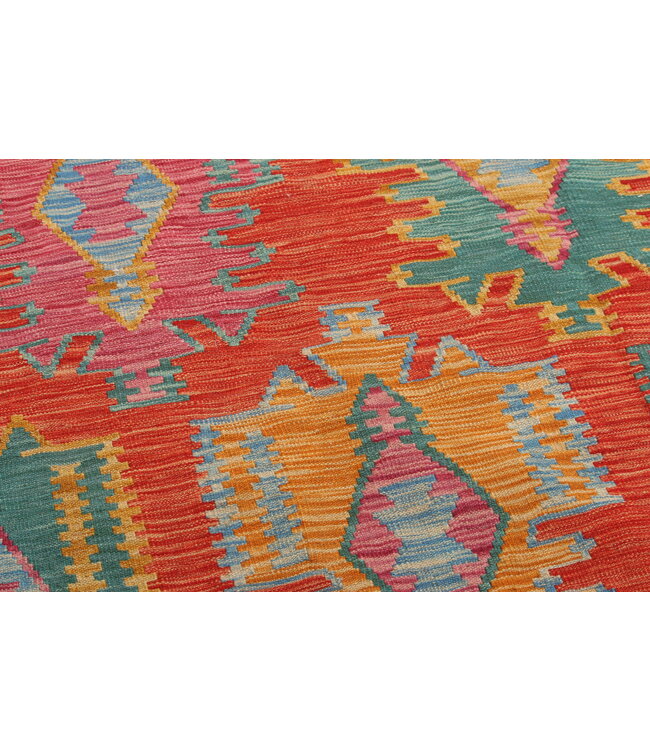 Naila kelim Handgeweven  205x150 cm Traditional Kelim Tapijt Wol