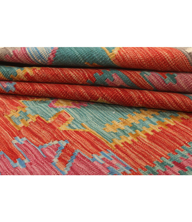 Naila kelim Handgeweven  205x150 cm Traditional Kelim Tapijt Wol