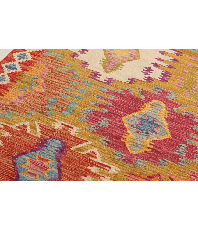 Naila kelim Handgeweven  300x203 cm Traditional Kelim Tapijt Wol