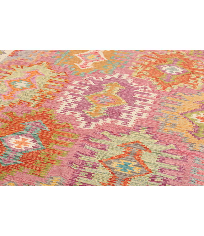 Naila kelim Handgeweven  294x197 cm Traditional Kelim Tapijt Wol