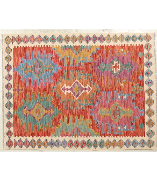 Naila kelim  Handmade  198x151cm Traditional Kilim Area Rug Wool Carpet