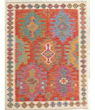 Kelimshop Naila kelim Handgemacht 198x151cm  Traditional Wolle Kelim Teppich