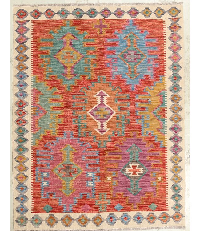 Naila kelim  Handgemacht 198x151cm Traditional Wolle Kelim Teppich