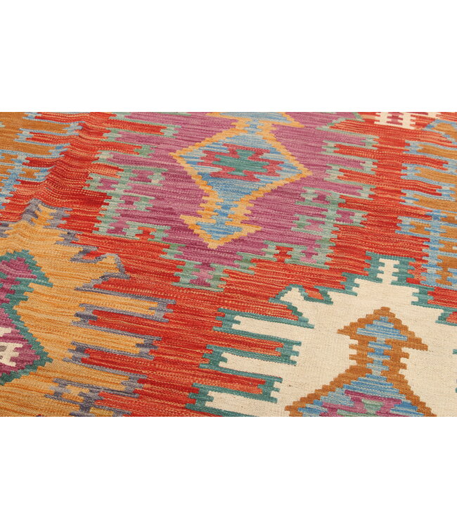 Naila kelim Handgeweven   303x204cm Traditional Kelim Tapijt Wol