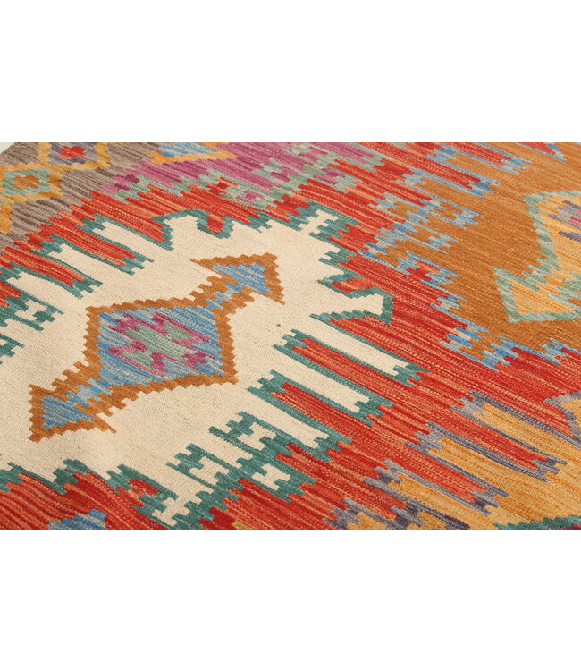 Naila kelim Handgeweven   303x204cm Traditional Kelim Tapijt Wol