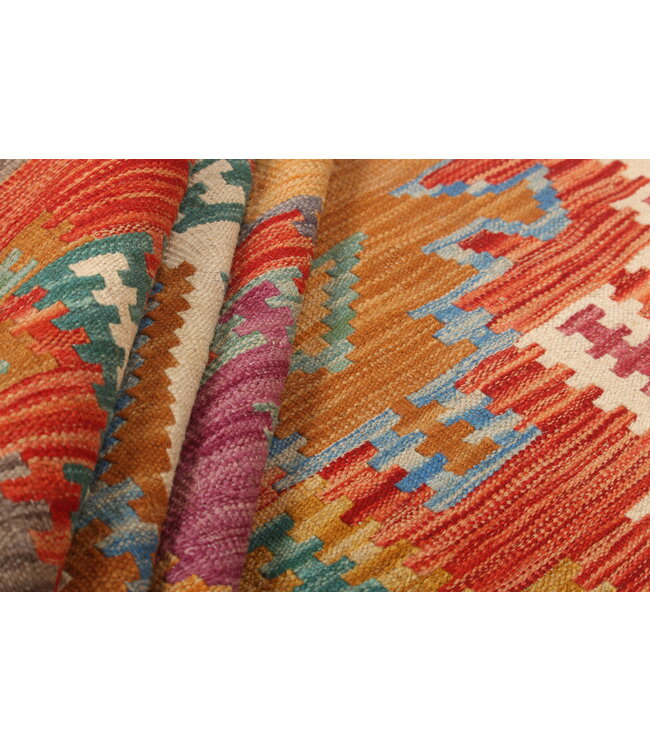 Naila kelim Handgeweven   303x204cm Traditional Kelim Tapijt Wol