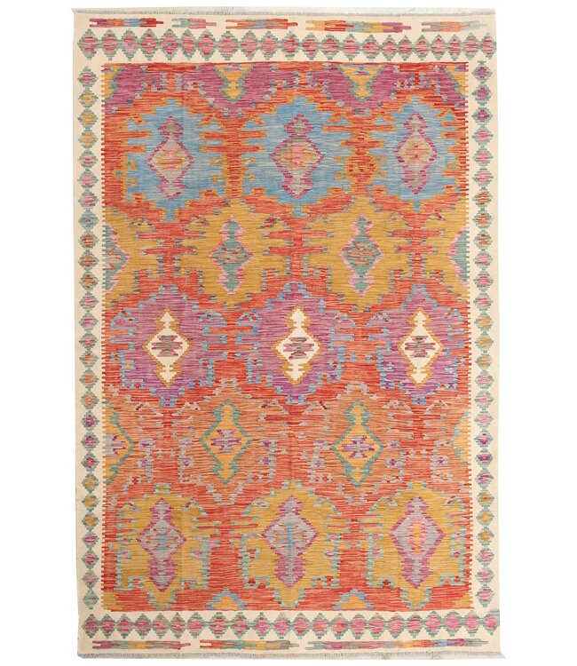 Naila kelim Handgeweven   295x196cm  Traditional Kelim Tapijt Wol