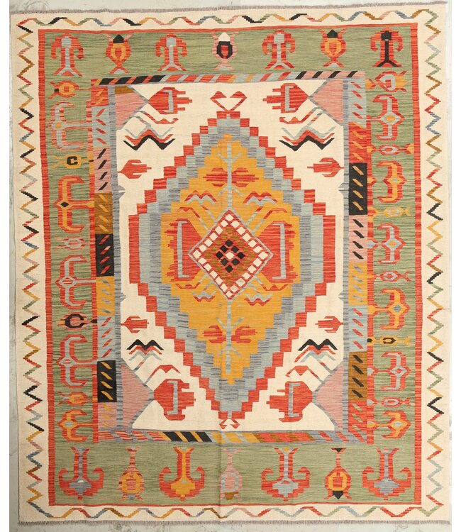 Naila kelim  Handmade  297x253cm  Traditional Kilim Area Rug Wool Carpet