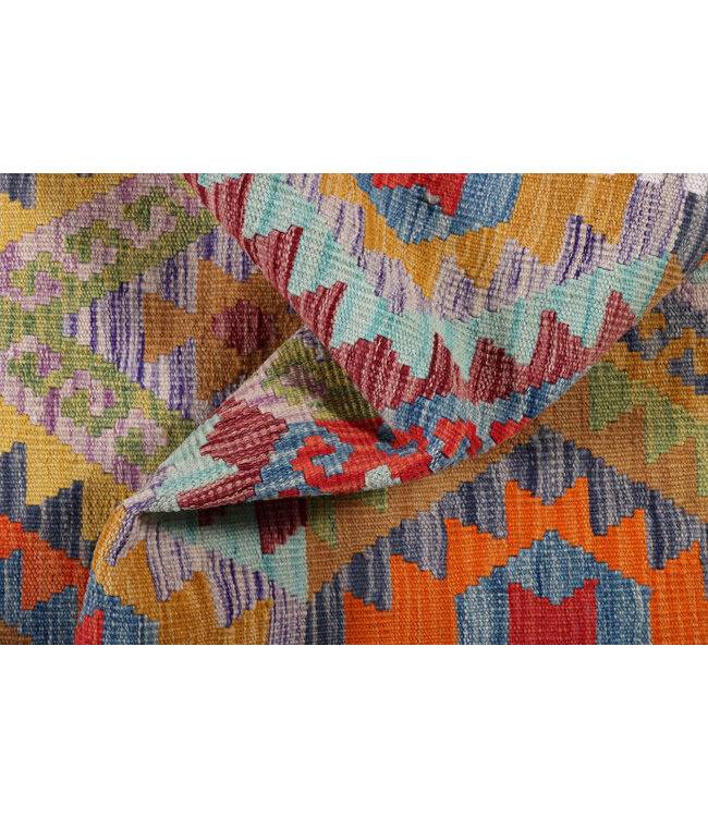 Kelim kleed loper 268x77 cm  vloerkleed tapijt kelims hand geweven