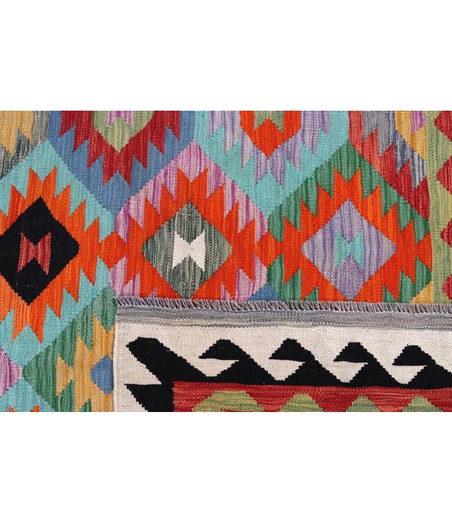 203x151 cm Handgefertigter Afghanischer traditioneller Kelim Teppich Woll