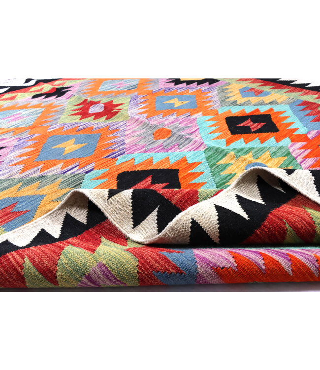 203x151 cm Handgefertigter Afghanischer traditioneller Kelim Teppich Woll