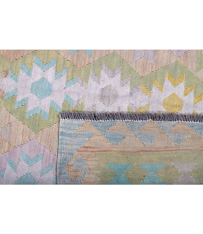 198x146  cm Handmade Afghan Traditional Kelim Area Rug Wool Carpet