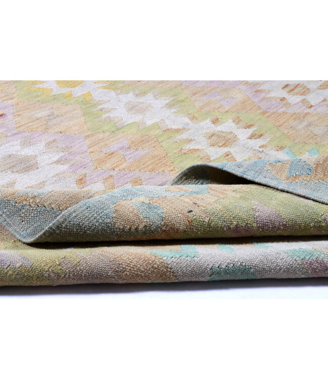 198x146  cm Handmade Afghan Traditional Kelim Area Rug Wool Carpet