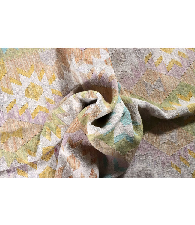 198x146 cm Handgefertigter Afghanischer traditioneller Kelim Teppich Woll