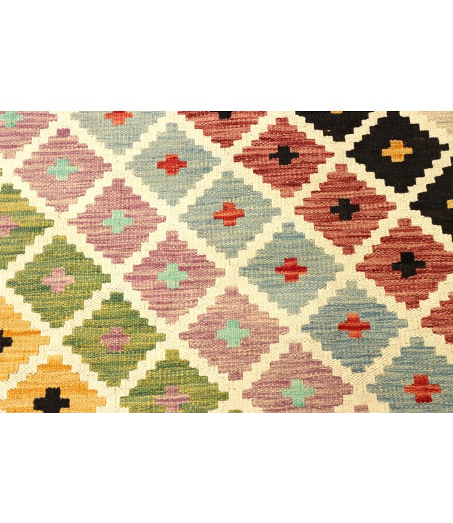 203x150  cm Handmade Afghan Traditional Kelim Area Rug Wool Carpet