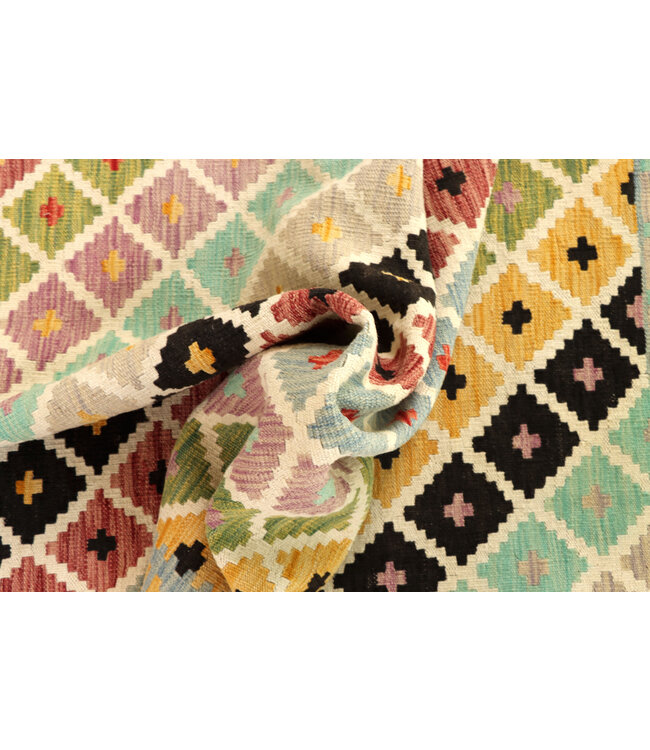 203x150  cm Handmade Afghan Traditional Kelim Area Rug Wool Carpet