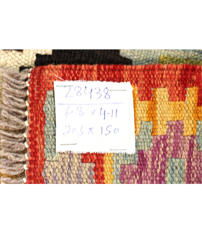 203x150 cm Handgefertigter Afghanischer traditioneller Kelim Teppich Woll