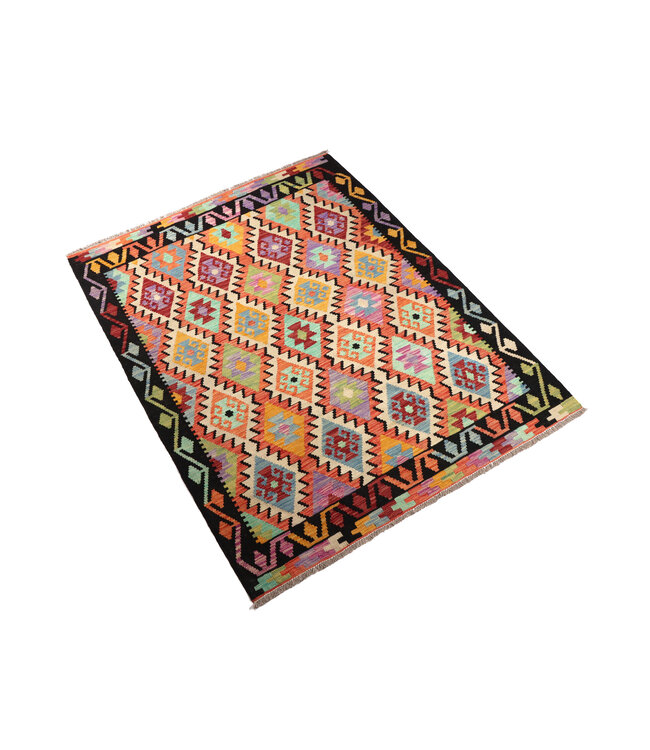 195x152 cm Handgefertigter Afghanischer traditioneller Kelim Teppich Woll