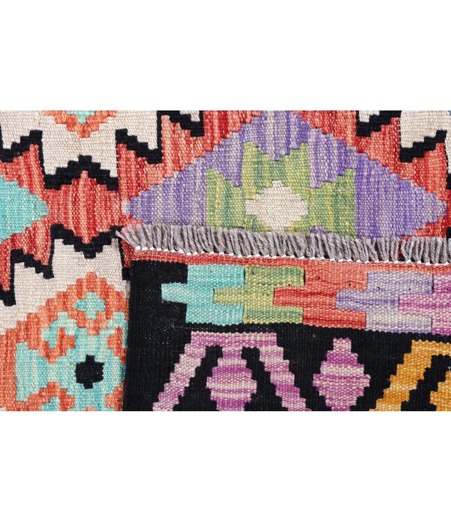 195x152  cm Handmade Afghan Traditional Kelim Area Rug Wool Carpet