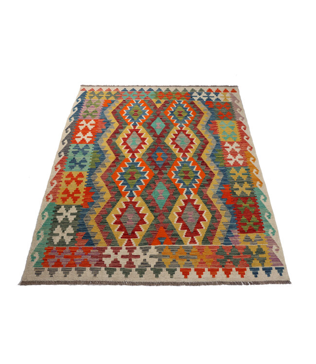 192x152  cm Handmade Afghan Traditional Kelim Area Rug Wool Carpet