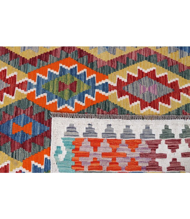 192x152  cm Handmade Afghan Traditional Kelim Area Rug Wool Carpet