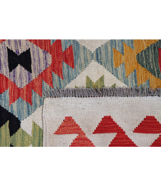 195x148 cm Handgefertigter Afghanischer traditioneller Kelim Teppich Woll