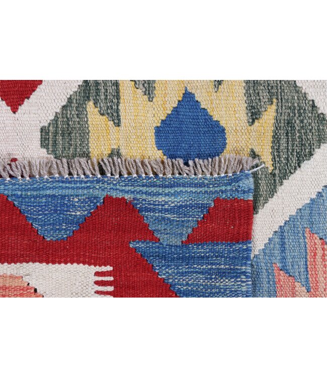 204x154 cm Handgemaakte Afghaanse traditionele Kelim Vloerkleed Wol Tapijt