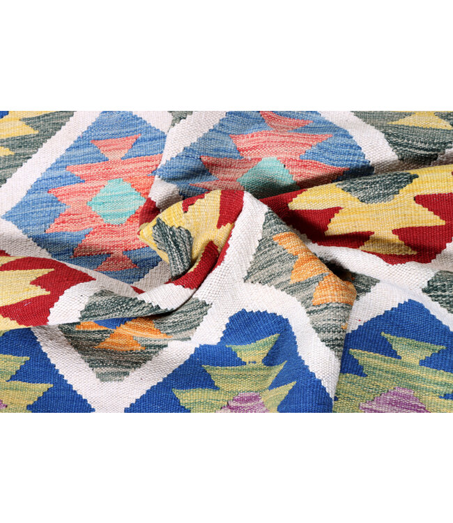 204x154 cm Handgefertigter Afghanischer traditioneller Kelim Teppich Woll