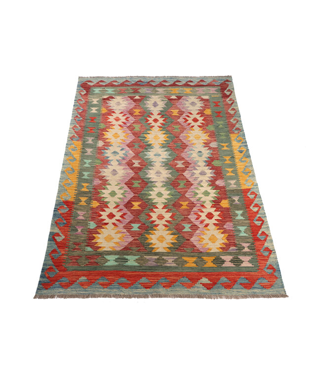 210x147  cm Handmade Afghan Traditional Kelim Area Rug Wool Carpet
