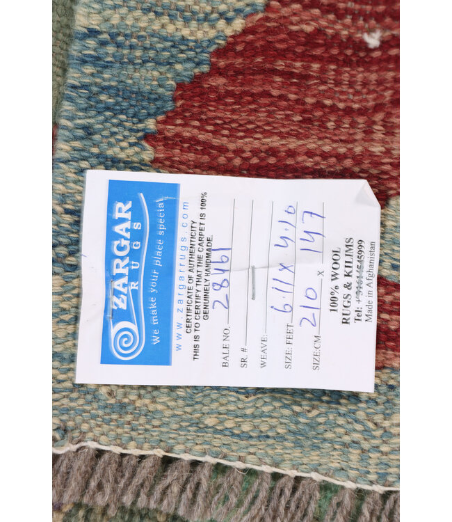 210x147  cm Handmade Afghan Traditional Kelim Area Rug Wool Carpet