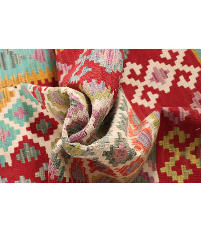 180x126 cm Handgemaakte Afghaanse traditionele Kelim Vloerkleed Wol Tapijt