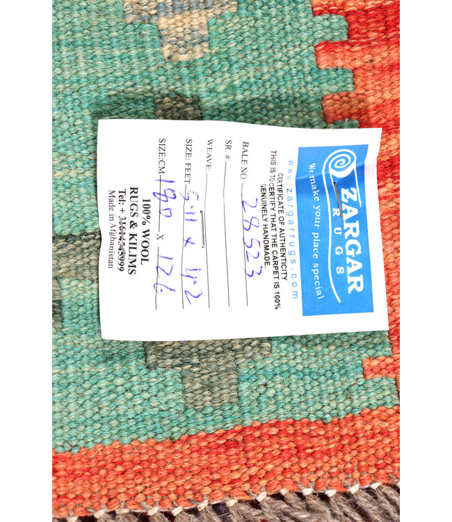 180x126 cm Handgemaakte Afghaanse traditionele Kelim Vloerkleed Wol Tapijt