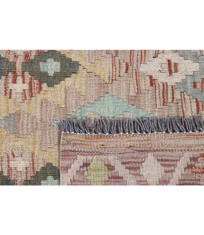 192x142 cm Handgemaakte Afghaanse traditionele Kelim Vloerkleed Wol Tapijt