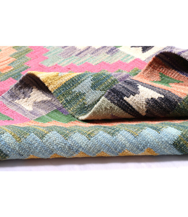 Kelim kleed loper 188x60 cm  vloerkleed tapijt kelims hand geweven