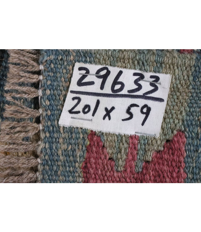 Kelim kleed loper 201x59 cm  vloerkleed tapijt kelims hand geweven